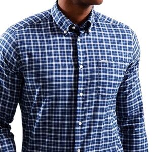Barbour Howard Tailored Navy and white button down shirt